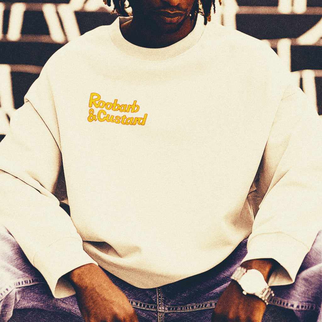 Official Roobarb & Custard "Custard Grid" Front & Back Print Retro Organic Sweatshirt