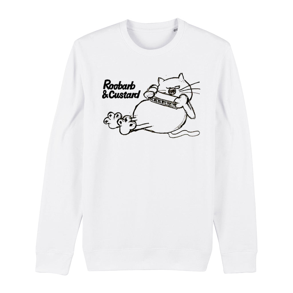 Official Roobarb & Custard "Custard Harmonica Pose" Retro Organic Sweatshirt