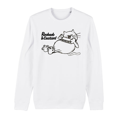 Official Roobarb & Custard "Custard Harmonica Pose" Retro Organic Sweatshirt