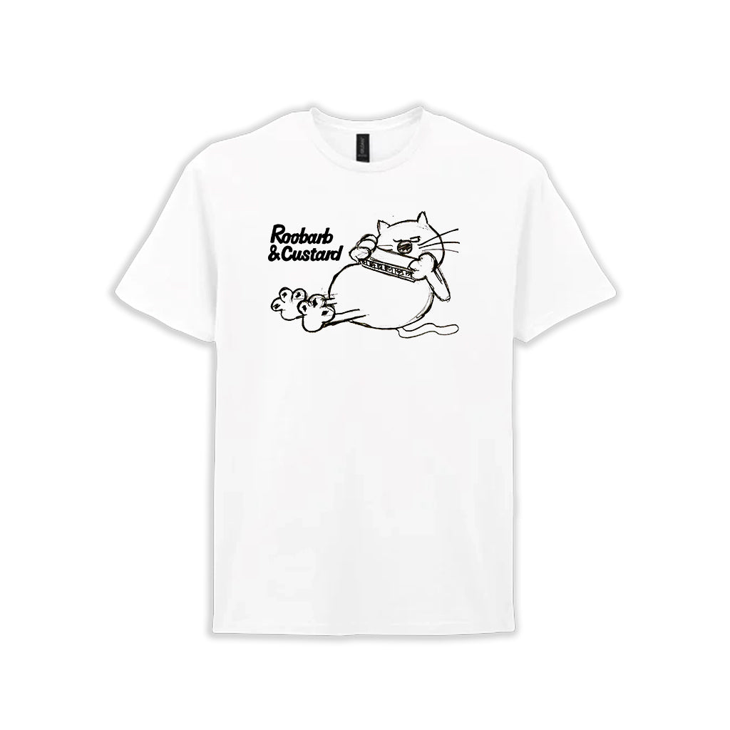 Official Roobarb & Custard "Custard Harmonica" Retro White T-Shirt