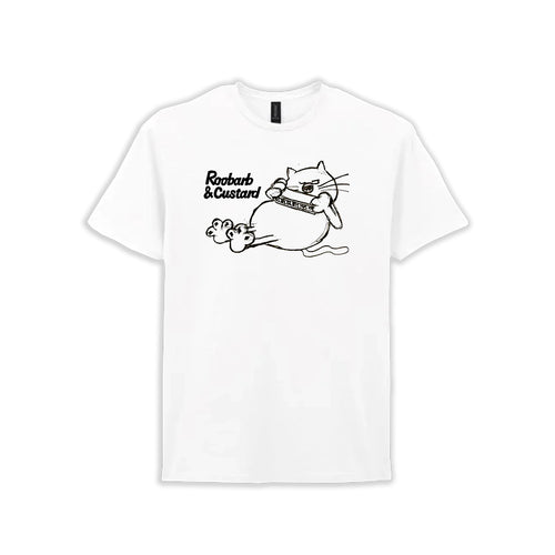 Official Roobarb & Custard "Custard Harmonica" Retro White T-Shirt