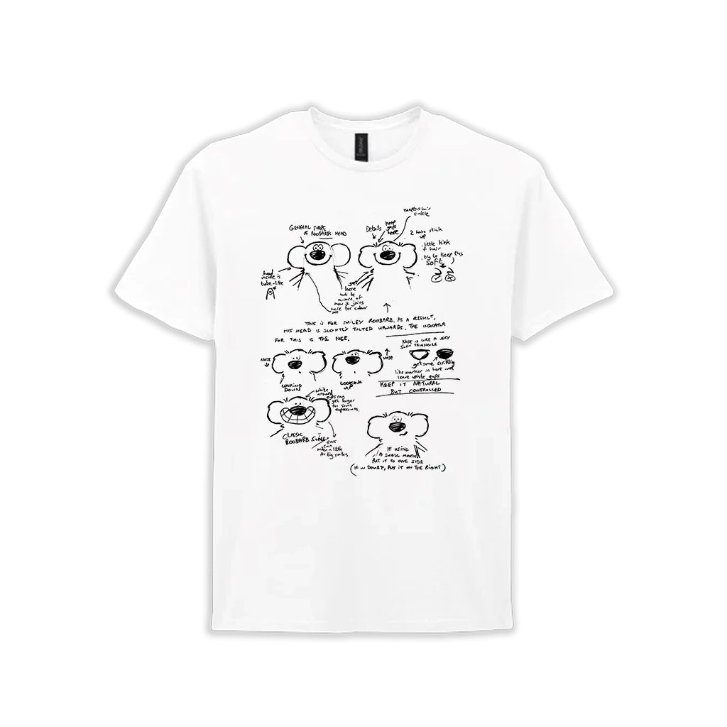 Official Roobarb & Custard "Roobarb Face Style Sheet" Animator Notes T-Shirt