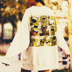 Official Roobarb & Custard "Roobarb Grid" Front & Back Print Retro Organic Sweatshirt