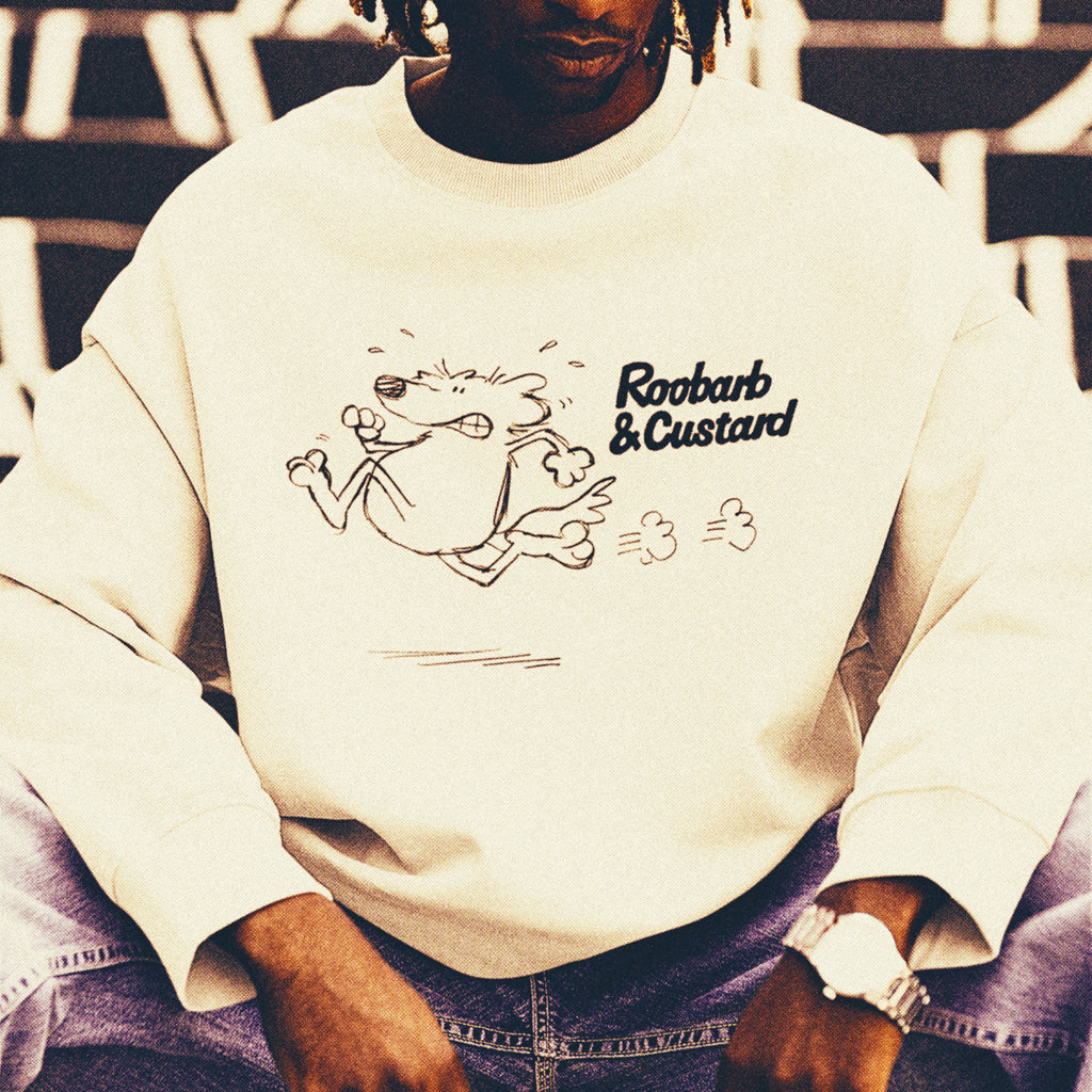 Official Roobarb & Custard "Running Roobarb Pose" Retro Sweatshirt