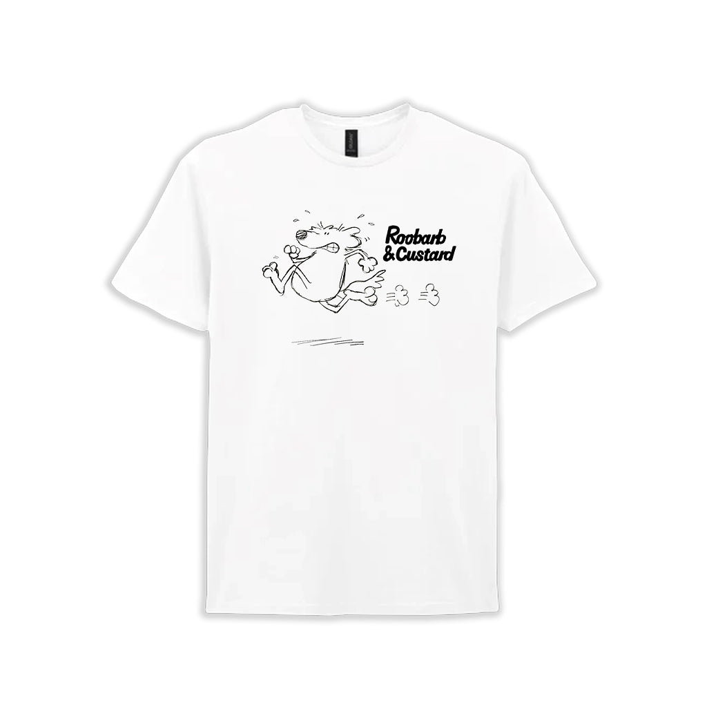 Roobarb & Custard "Running Roobarb Pose" Retro Organic Cotton T-Shirt