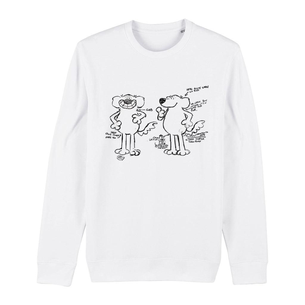Official Roobarb & Custard "Roobarb Style Sheet" Animator Notes Retro Sweatshirt
