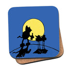 Roobarb & Custard "Custard & Birds Moonlit Silhouette" Retro Coaster