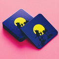 Roobarb & Custard "Custard & Birds Moonlit Silhouette" Retro Coaster
