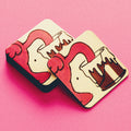 Roobarb & Custard "Custard Paint" Retro Cork-Backed Coaster