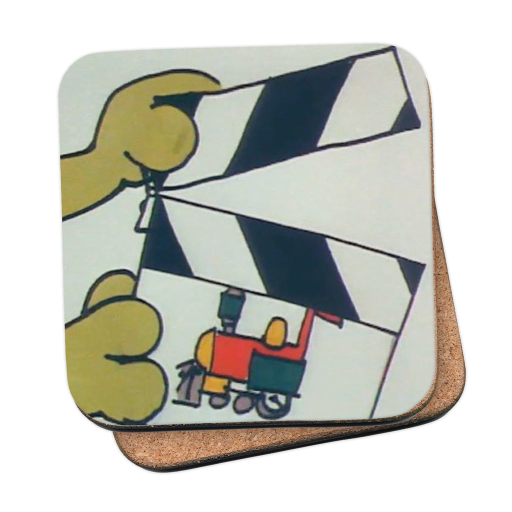 Roobarb & Custard "Director's Clapperboard" Retro Cork-Backed Coaster