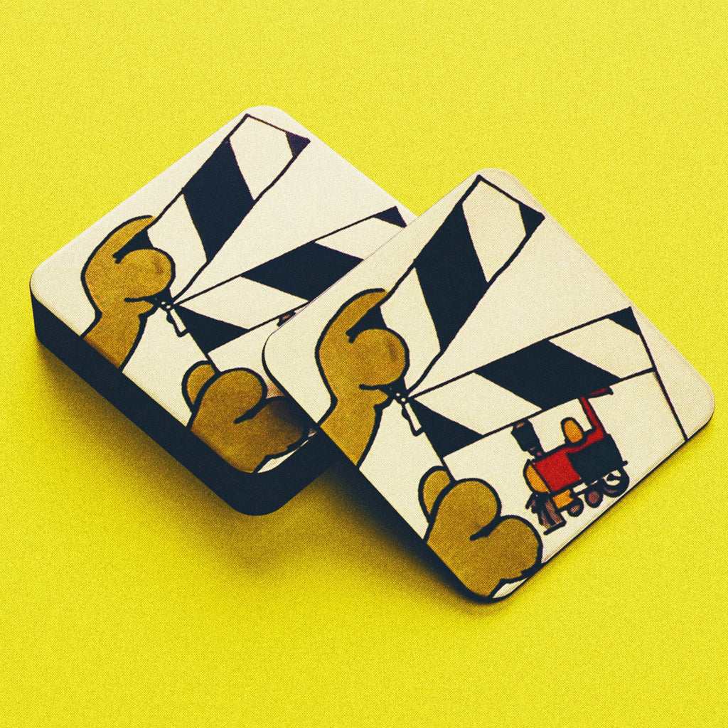 Roobarb & Custard "Director's Clapperboard" Retro Cork-Backed Coaster