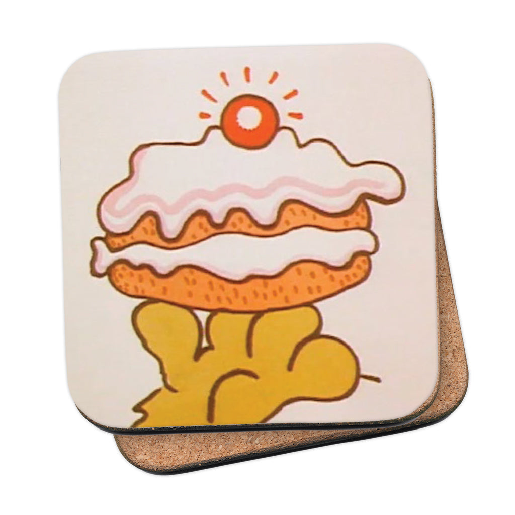 Roobarb & Custard "Roobarb's Cake" Retro Cork-Backed Coaster
