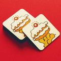 Roobarb & Custard "Roobarb's Cake" Retro Cork-Backed Coaster