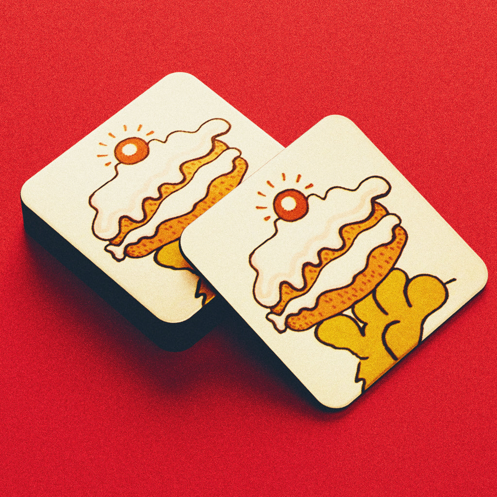 Roobarb & Custard "Roobarb's Cake" Retro Cork-Backed Coaster