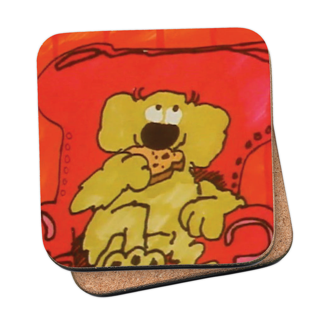 Roobarb & Custard "Roobarb's Chair" Retro Cork-Backed Coaster