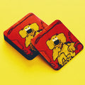 Roobarb & Custard "Roobarb's Chair" Retro Cork-Backed Coaster