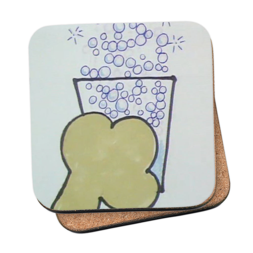 Roobarb & Custard "Roobarb's Drink" Retro Cork-Backed Coaster