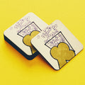 Roobarb & Custard "Roobarb's Drink" Retro Cork-Backed Coaster