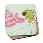 Roobarb & Custard "Roobarb's Jelly" Retro Cork-Backed Coaster