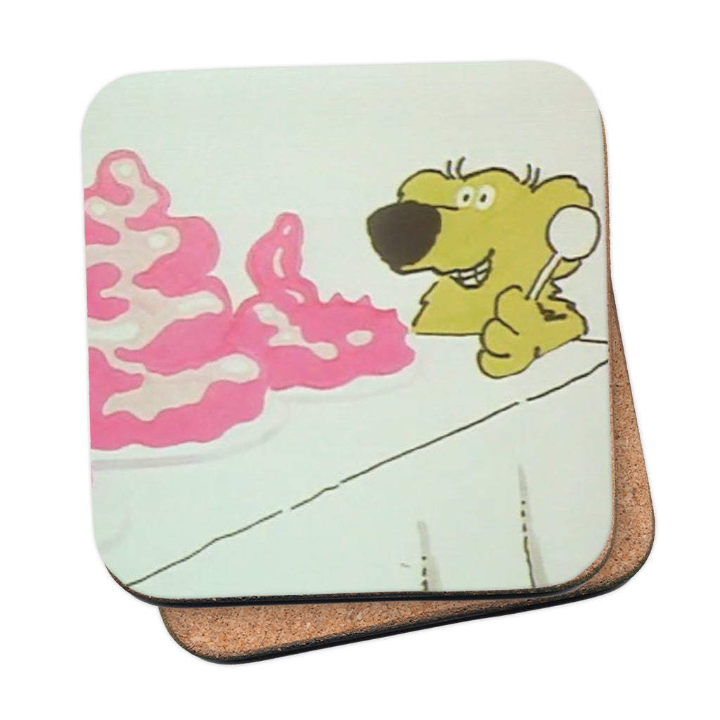 Roobarb & Custard "Roobarb's Jelly" Retro Cork-Backed Coaster