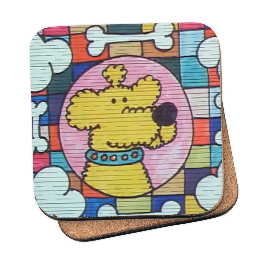 Roobarb & Custard "Roobarb Mosaic" Retro Cork-Backed Coaster
