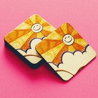 Roobarb & Custard "Smiling Sun" Retro Cork-Backed Coaster