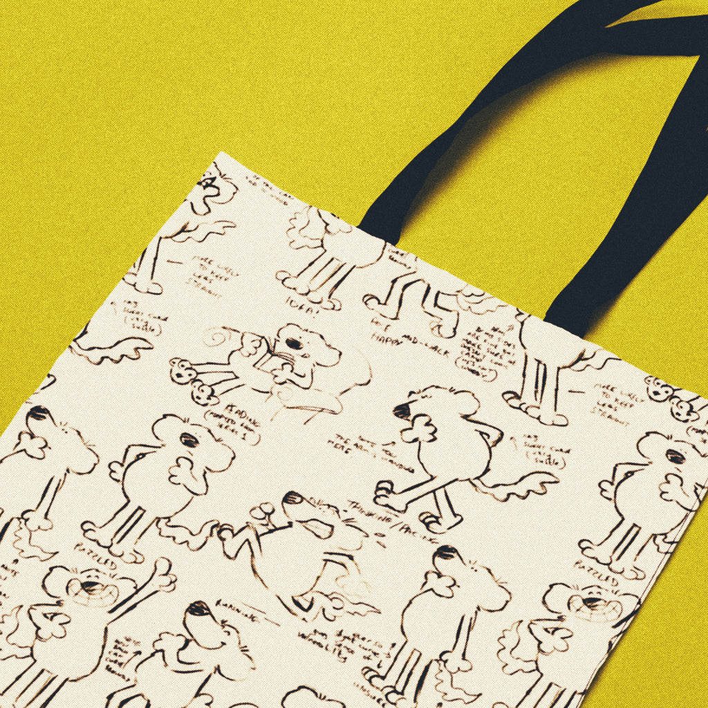 Roobarb & Custard "Roobarb Sketch Pattern" Edge-to-Edge Tote Bag