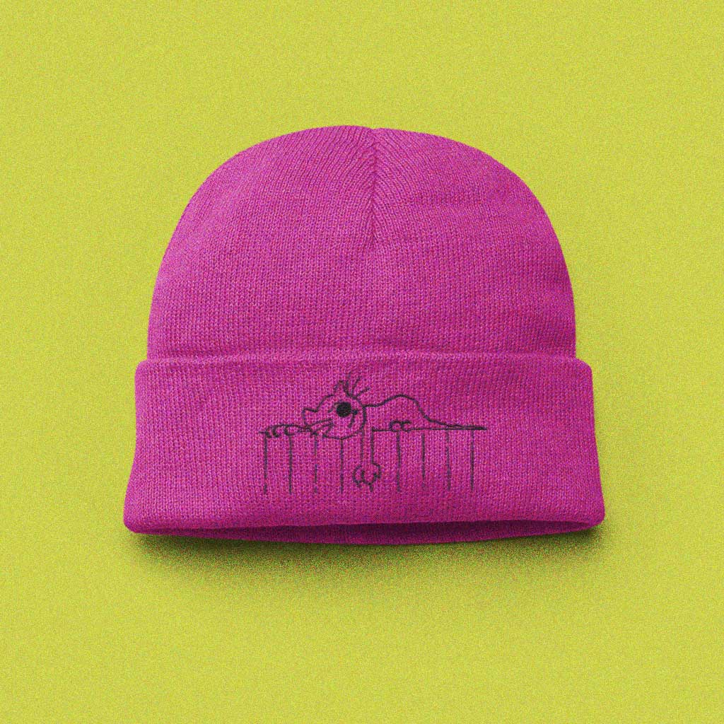 Roobarb & Custard "Custard Outline" Classic Pink Winter Beanie