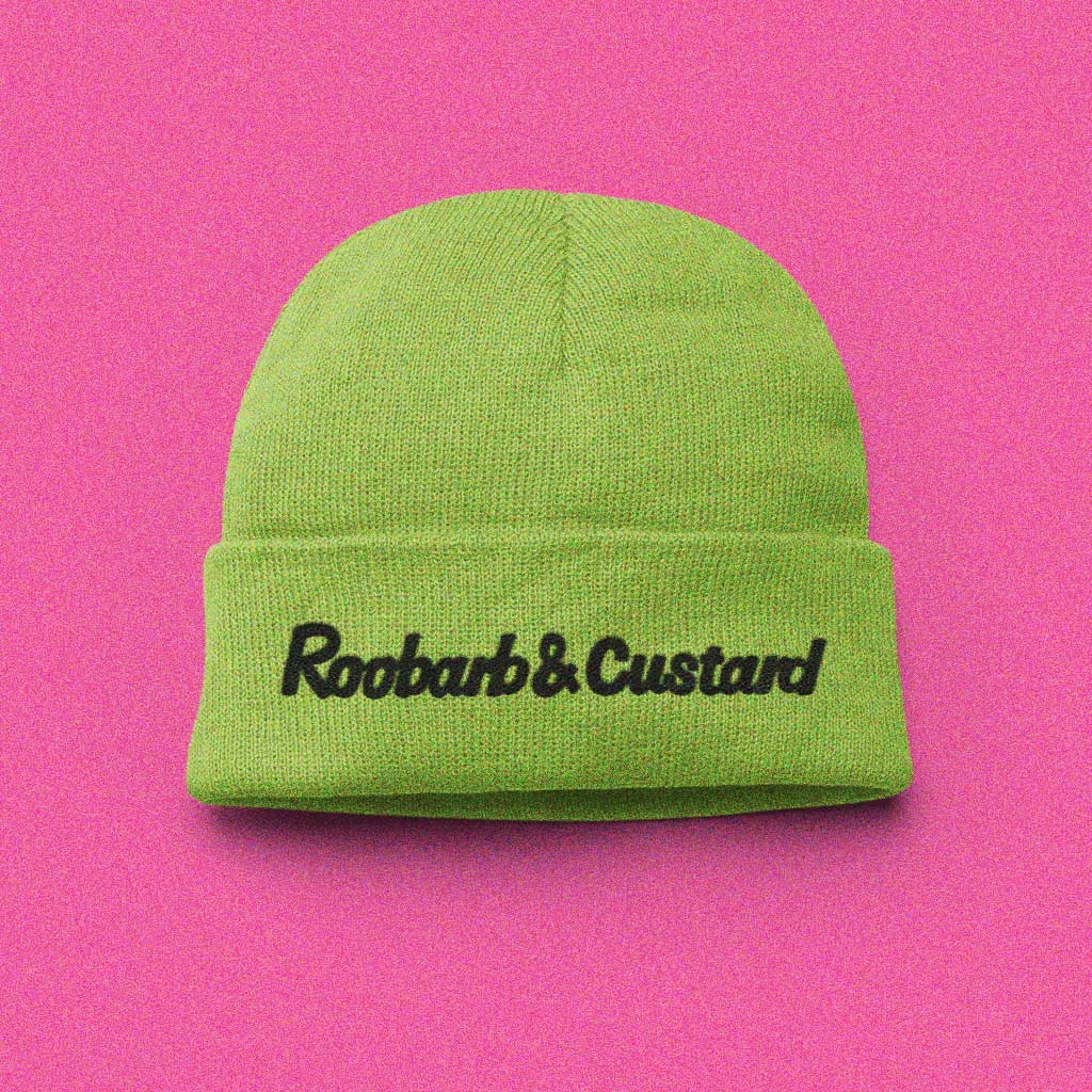 Roobarb & Custard "Black Logo" Classic Green Winter Beanie
