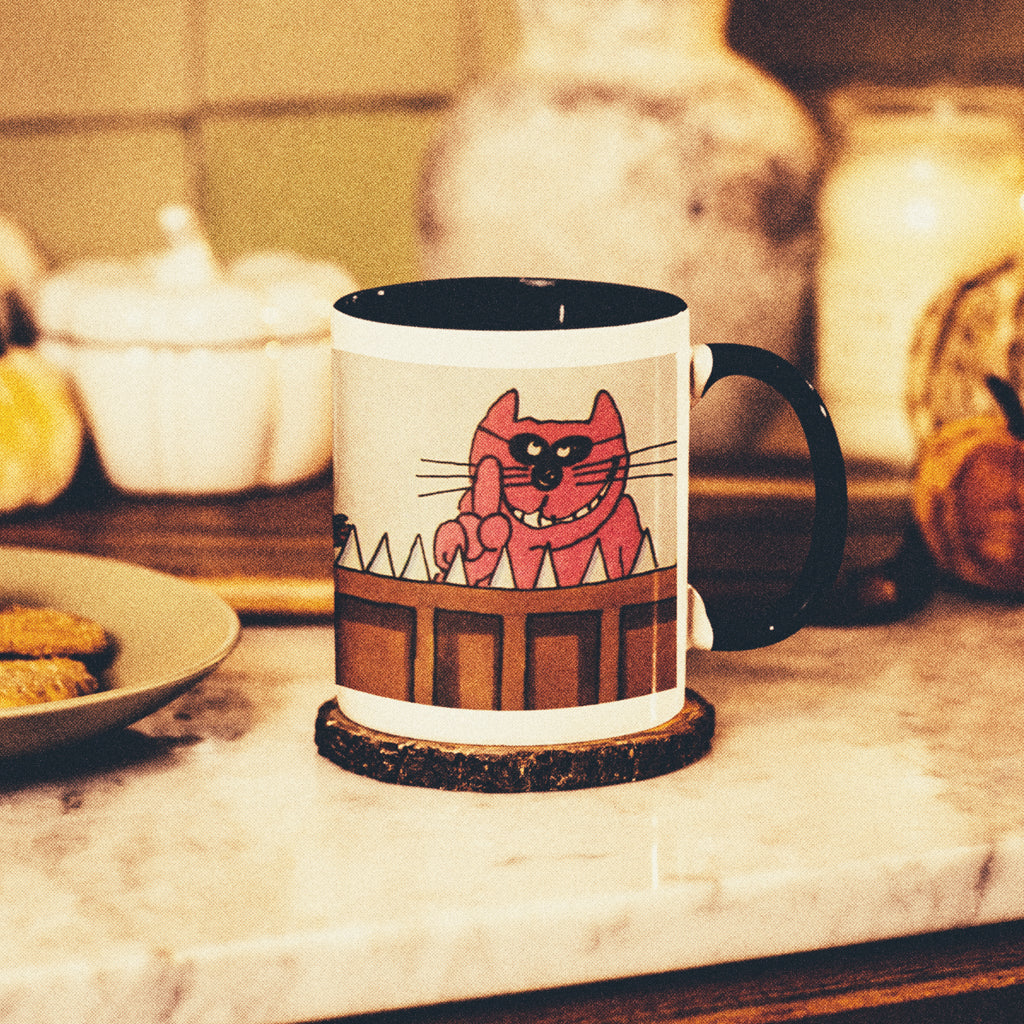 Roobarb & Custard Spikes Mug – 11oz Black Two-Tone Ceramic Retro Gift