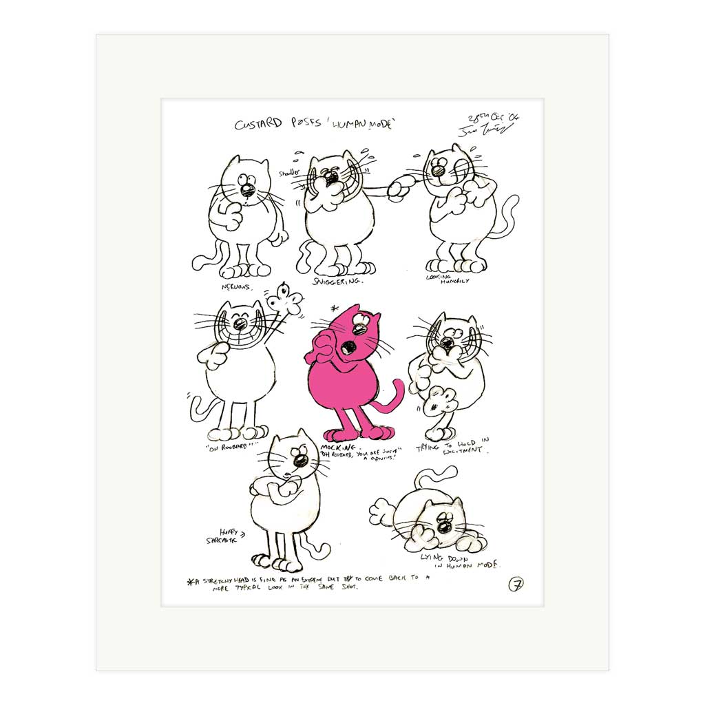 Custard 'Colour Pop' Limited Edition Mounted Print (40x50cm) | Only 100 Printed | Classic Roobarb & Custard Wall Art