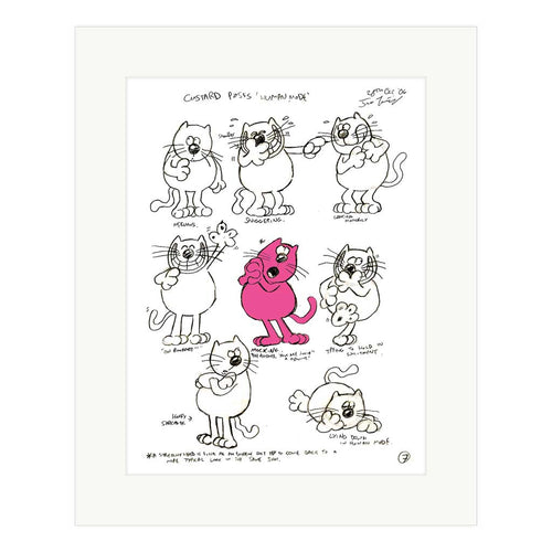 Custard 'Colour Pop' Limited Edition Mounted Print (40x50cm) | Only 100 Printed | Classic Roobarb & Custard Wall Art