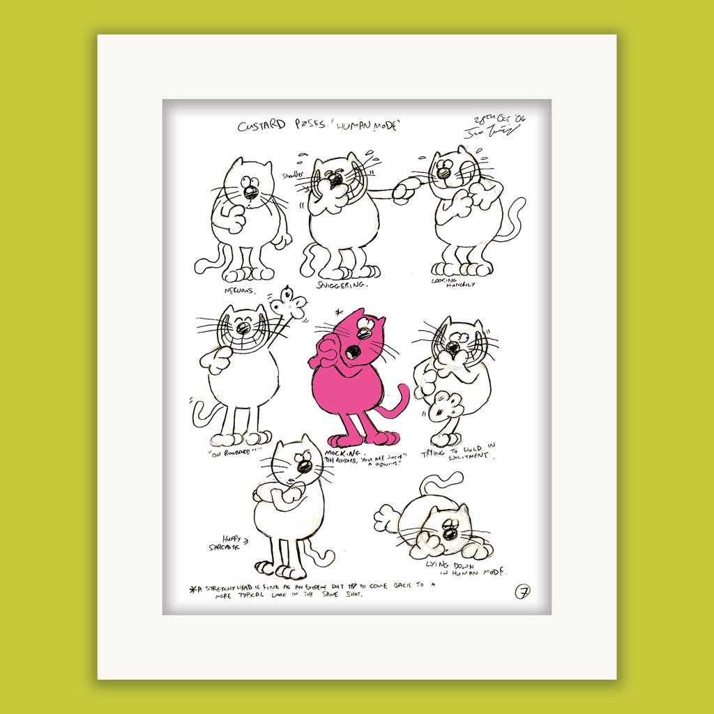 Custard 'Colour Pop' Limited Edition Mounted Print (40x50cm) | Only 100 Printed | Classic Roobarb & Custard Wall Art